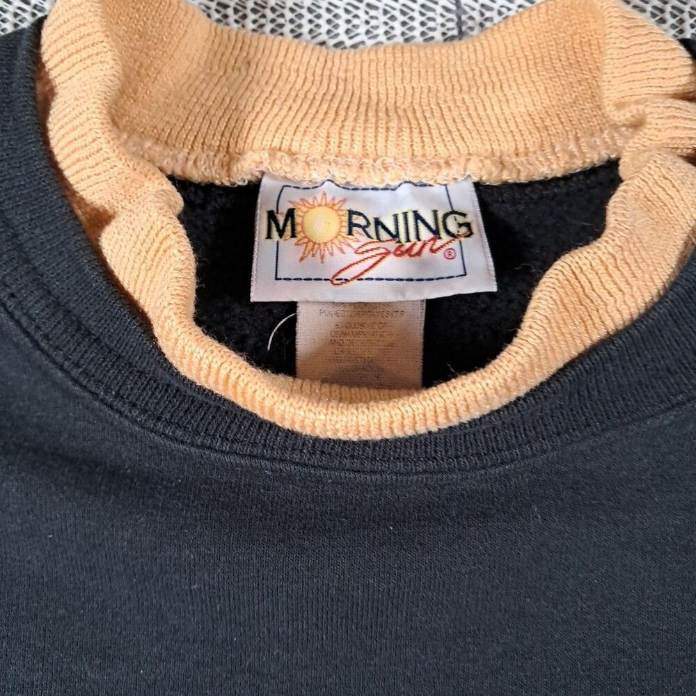 Vtg Womens Morning Star Feeding Birds Wrens Beaded Sweatshirt M Granny Core - Picture 4 of 6